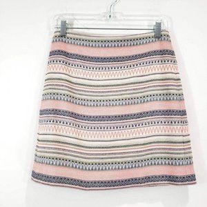 Loft Woman's Sz 2 Skirt Pink and grey tribal print